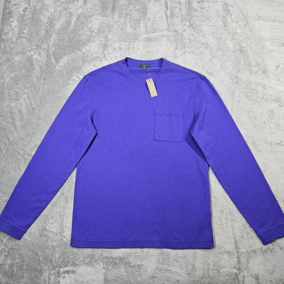 J Crew Shirt Mens S Purple Relaxed Cotton Pocket Tee BJ331 Oarsman Tag NEW - Picture 1 of 9